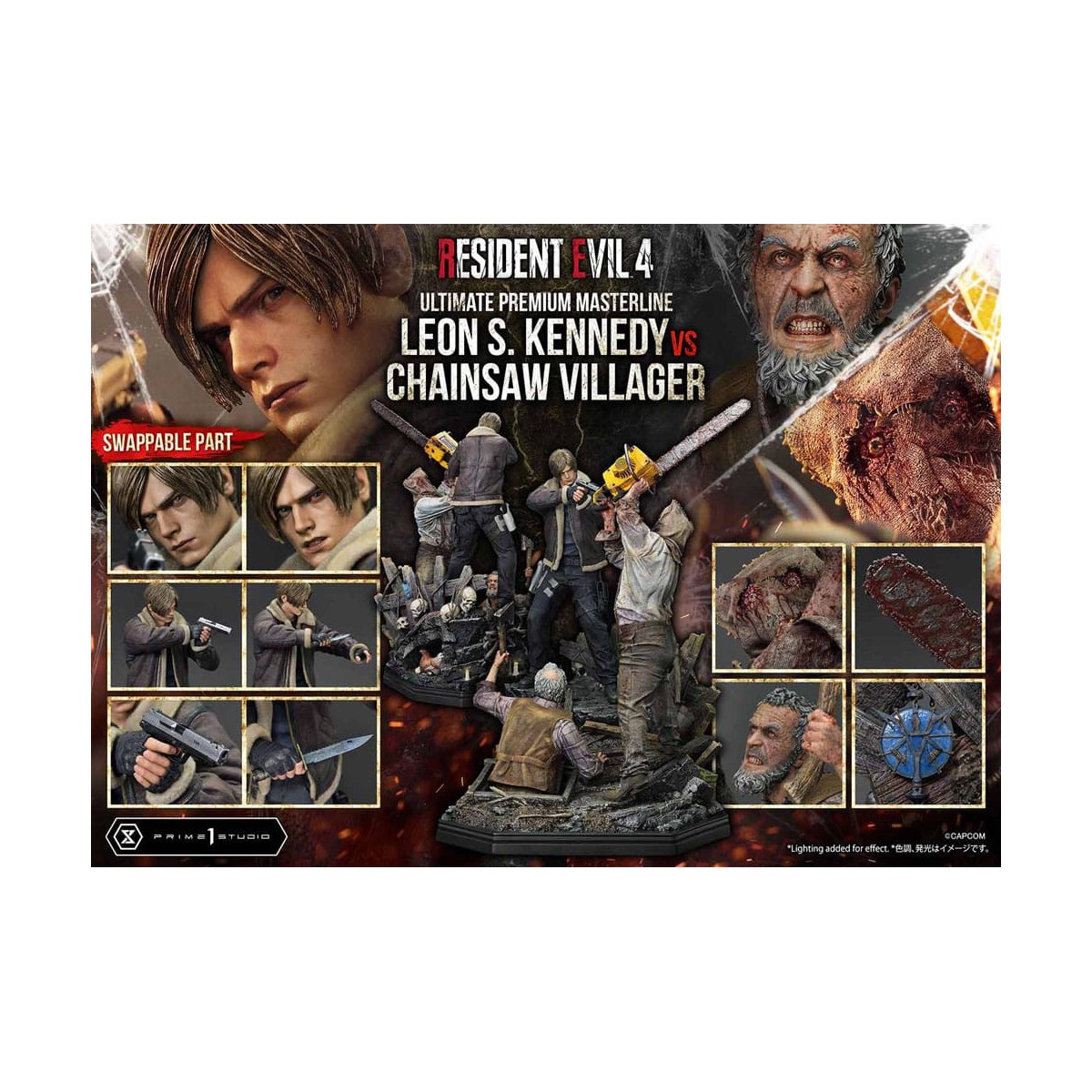 Prime 1 Studio - Resident Evil 4 Leon S. Kennedy vs. Chainsaw Villager Bonus Ver. - Ultimate Premium Masterline Serie 1/4