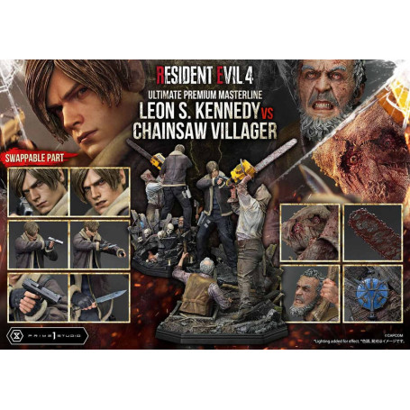 Prime 1 Studio - Resident Evil 4 Leon S. Kennedy vs. Chainsaw Villager Bonus Ver. - Ultimate Premium Masterline Serie 1/4