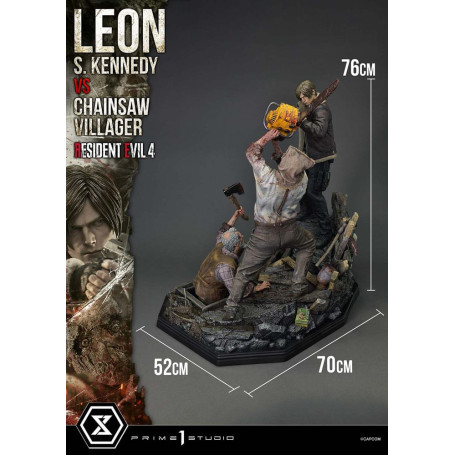 Prime 1 Studio - Resident Evil 4 Leon S. Kennedy vs. Chainsaw Villager Bonus Ver. - Ultimate Premium Masterline Serie 1/4