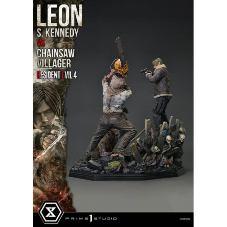 Prime 1 Studio - Resident Evil 4 Leon S. Kennedy vs. Chainsaw Villager Bonus Ver. - Ultimate Premium Masterline Serie 1/4