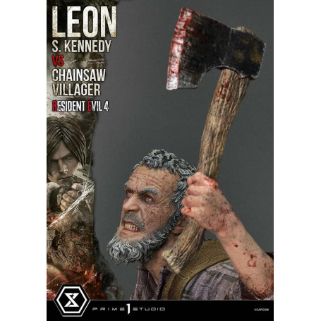 Prime 1 Studio - Resident Evil 4 Leon S. Kennedy vs. Chainsaw Villager Bonus Ver. - Ultimate Premium Masterline Serie 1/4