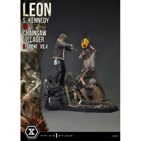 Prime 1 Studio - Resident Evil 4 Leon S. Kennedy vs. Chainsaw Villager Bonus Ver. - Ultimate Premium Masterline Serie 1/4