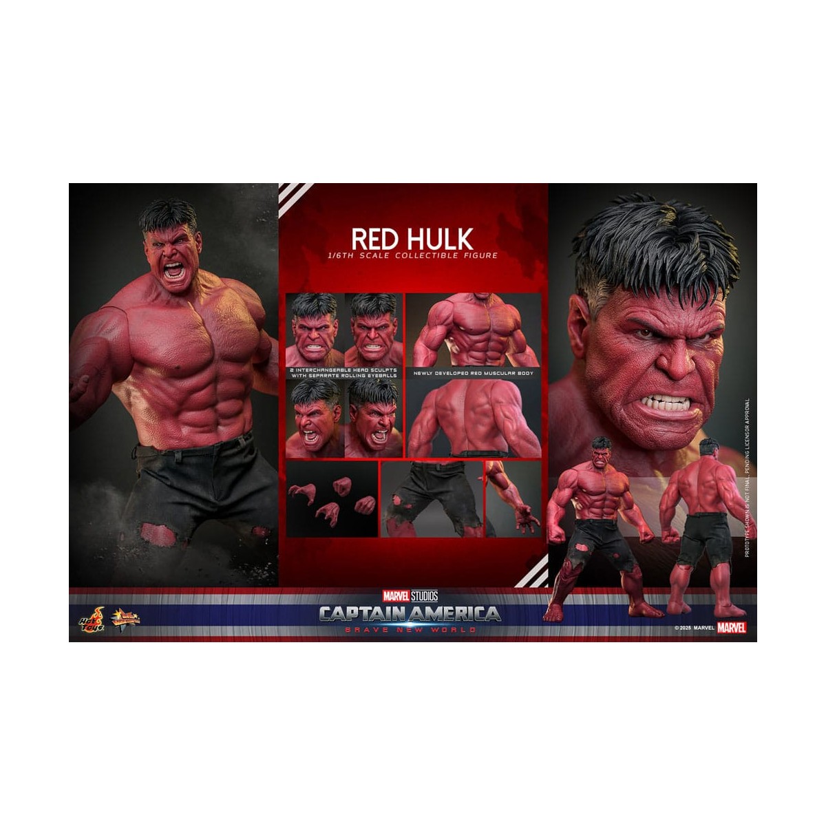 Hot Toys - RED HULK MMS 1/6 - Capitán América: Un mundo feliz