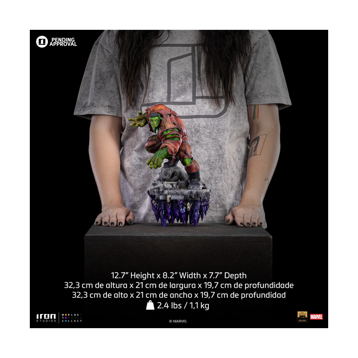 Iron Studios Marvel - Hulk 1/10 Deluxe Art Scale - Guantelete del Infinito Diorama