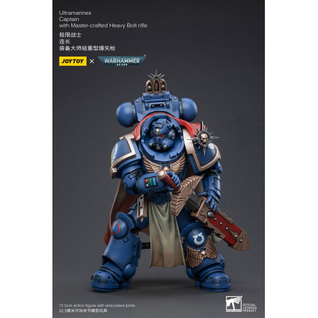 JoyToy - Ultramarines - Capitán de los Ultramarines con rifle de cerrojo pesado hecho a mano - Warhammer 40000