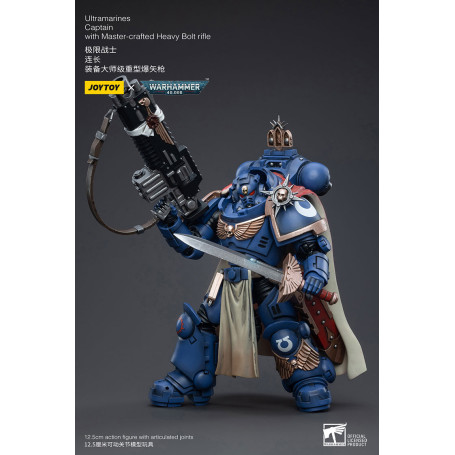 JoyToy - Ultramarines - Capitán de los Ultramarines con rifle de cerrojo pesado hecho a mano - Warhammer 40000