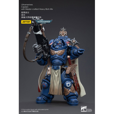 JoyToy - Ultramarines - Capitán de los Ultramarines con rifle de cerrojo pesado hecho a mano - Warhammer 40000