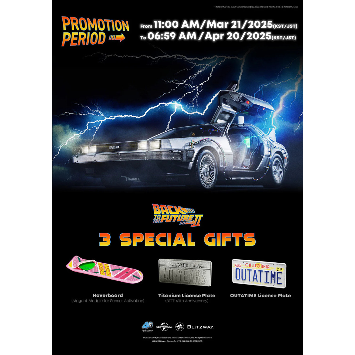 Blitzway - Regreso al Futuro 2 Máquina del Tiempo Premium UMS 1/6 - Delorean