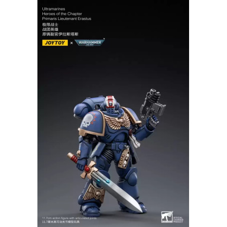JoyToy - Marines Espaciales - Ultramarines - Héroes del Capítulo Primaris Teniente Erastus 1/18 - Warhammer 40K
