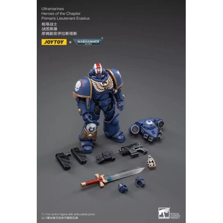 JoyToy - Marines Espaciales - Ultramarines - Héroes del Capítulo Primaris Teniente Erastus 1/18 - Warhammer 40K