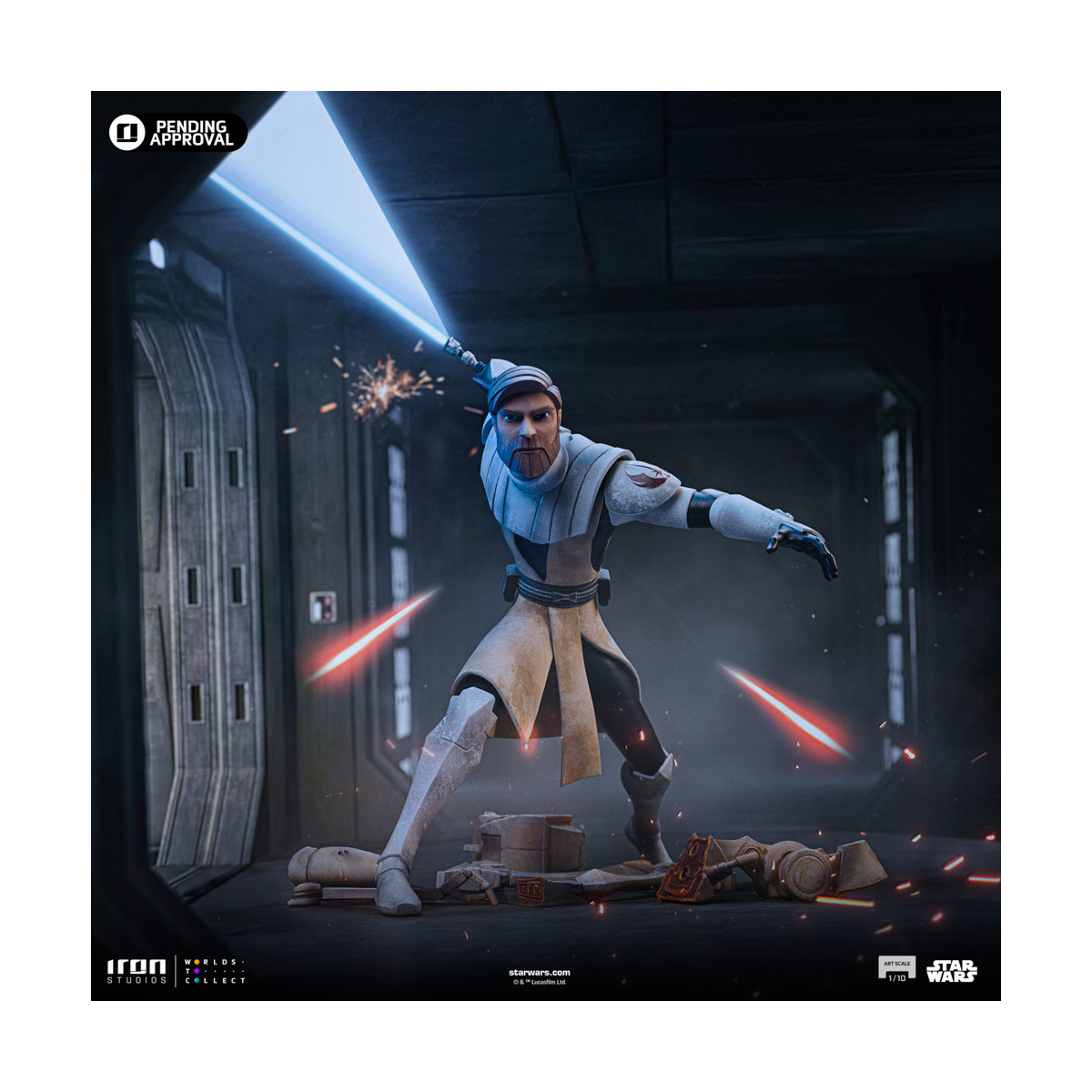 Iron Studios Star Wars Clone Wars - Obi-Wan Kenobi Arte Escala 1/10