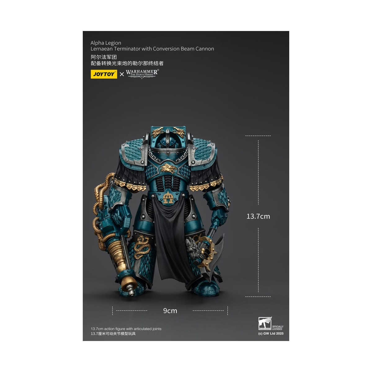 Joytoy - Warhammer - Legión Alfa - Lernaean Terminator con Cañón de Rayos de Conversión - La Herejía de Horus