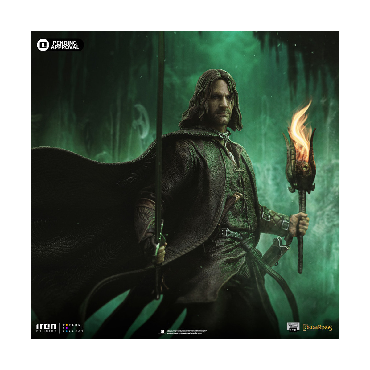 Iron Studios - Aragorn Desatado - El Señor de los Anillos - LOTR Desatado Arte Escala 1/10