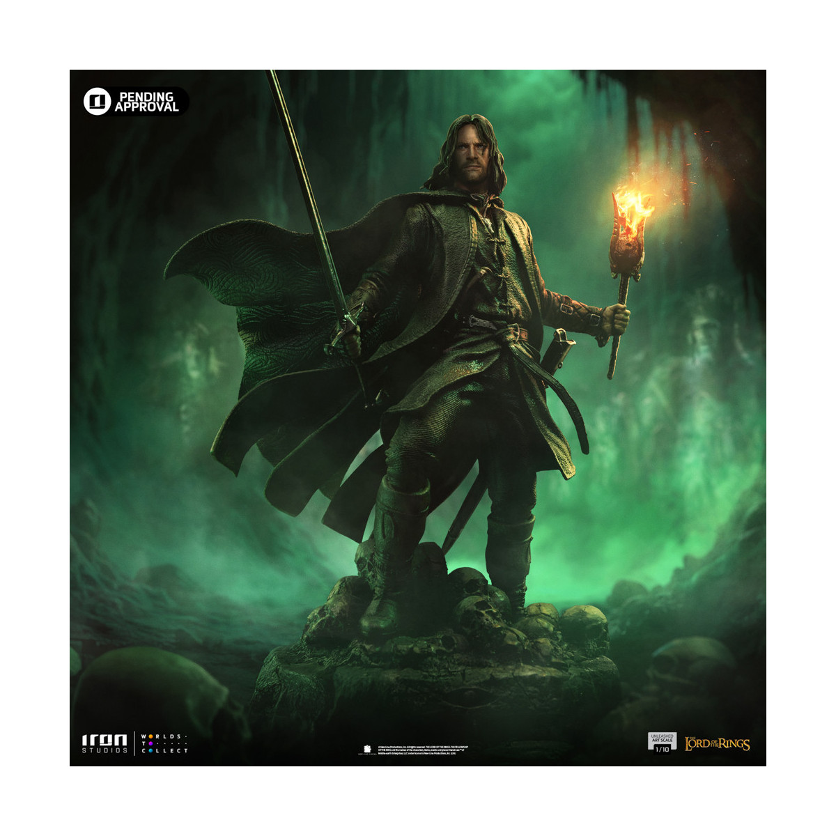 Iron Studios - Aragorn Desatado - El Señor de los Anillos - LOTR Desatado Arte Escala 1/10