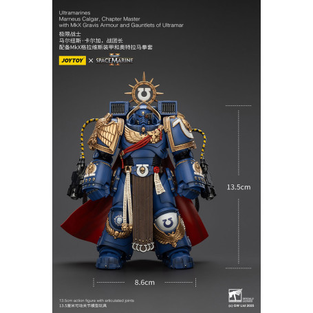 Joytoy - Marines Espaciales II - Marneus Calgar, Maestro de Capítulo con Armadura MkX Gravis y Guanteletes de Ultramar
