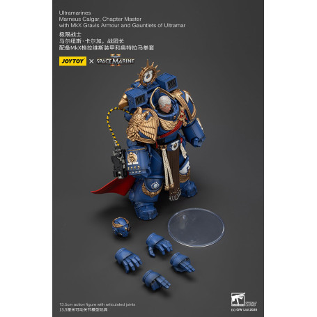 Joytoy - Marines Espaciales II - Marneus Calgar, Maestro de Capítulo con Armadura MkX Gravis y Guanteletes de Ultramar