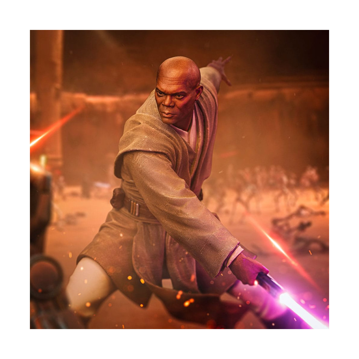 IRON STUDIOS - Mace Windu Art Scale 1/10 - Star Wars: Attack ot the Clones