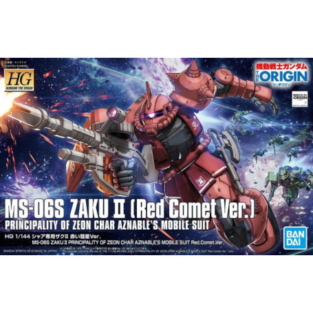 Bandai - Gunpla - Gundam 1/144 HG El Origen - MS-06S ZAKU II RED COMET VER. - Mobile Suit Gundam