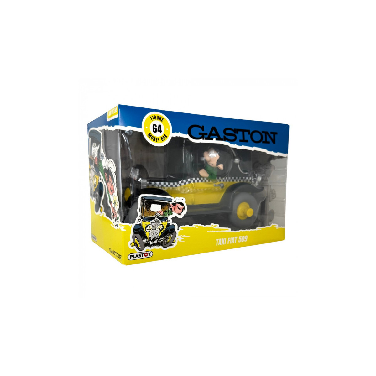 Plastoy Tirelire Gaston Lagaffe - Gaston Lagaffe y su Taxi Fiat 509
