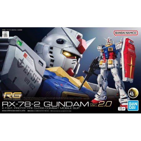Bandai - Gunpla - 1/144 RG - RX-78-2 GUNDAM VER 2.0 - Mobile Suit Gundam
