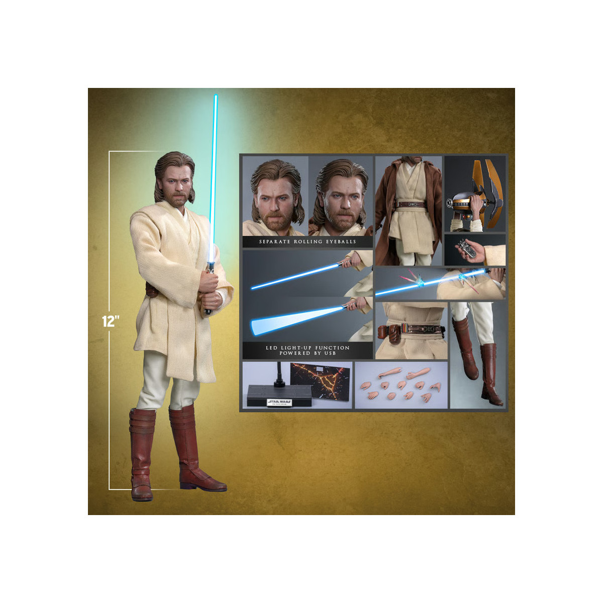 Hot toys - Star Wars El Ataque de los Clones - Obi-Wan Kenobi MMS 1/6