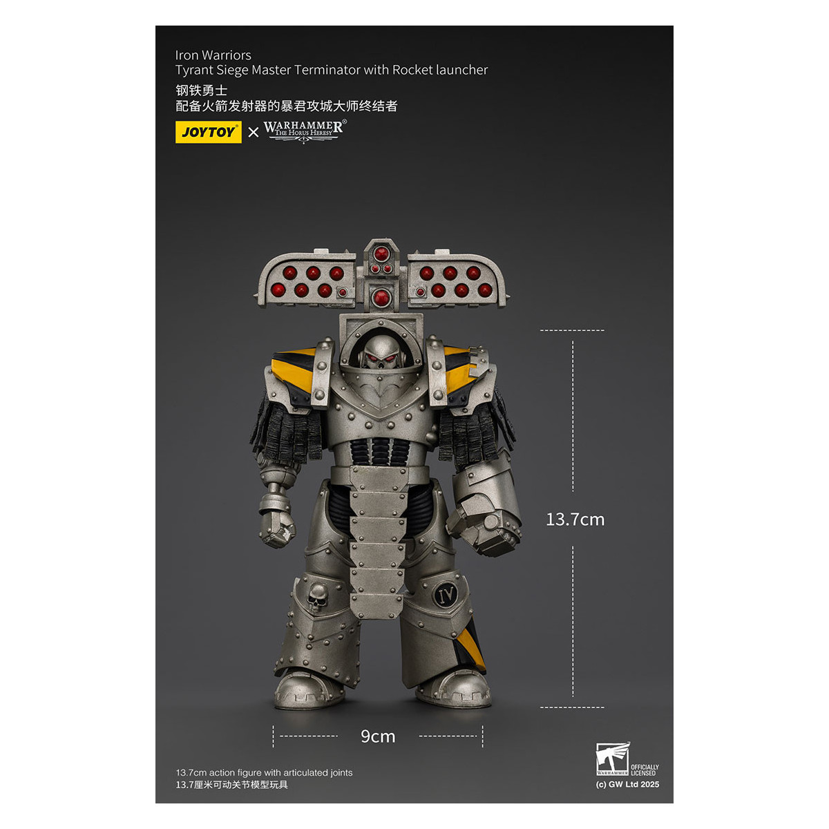 Joytoy - Warhammer - Iron Warriors Tyrant Siege Terminator Squad - Siege Master Terminator con Lanzacohetes
