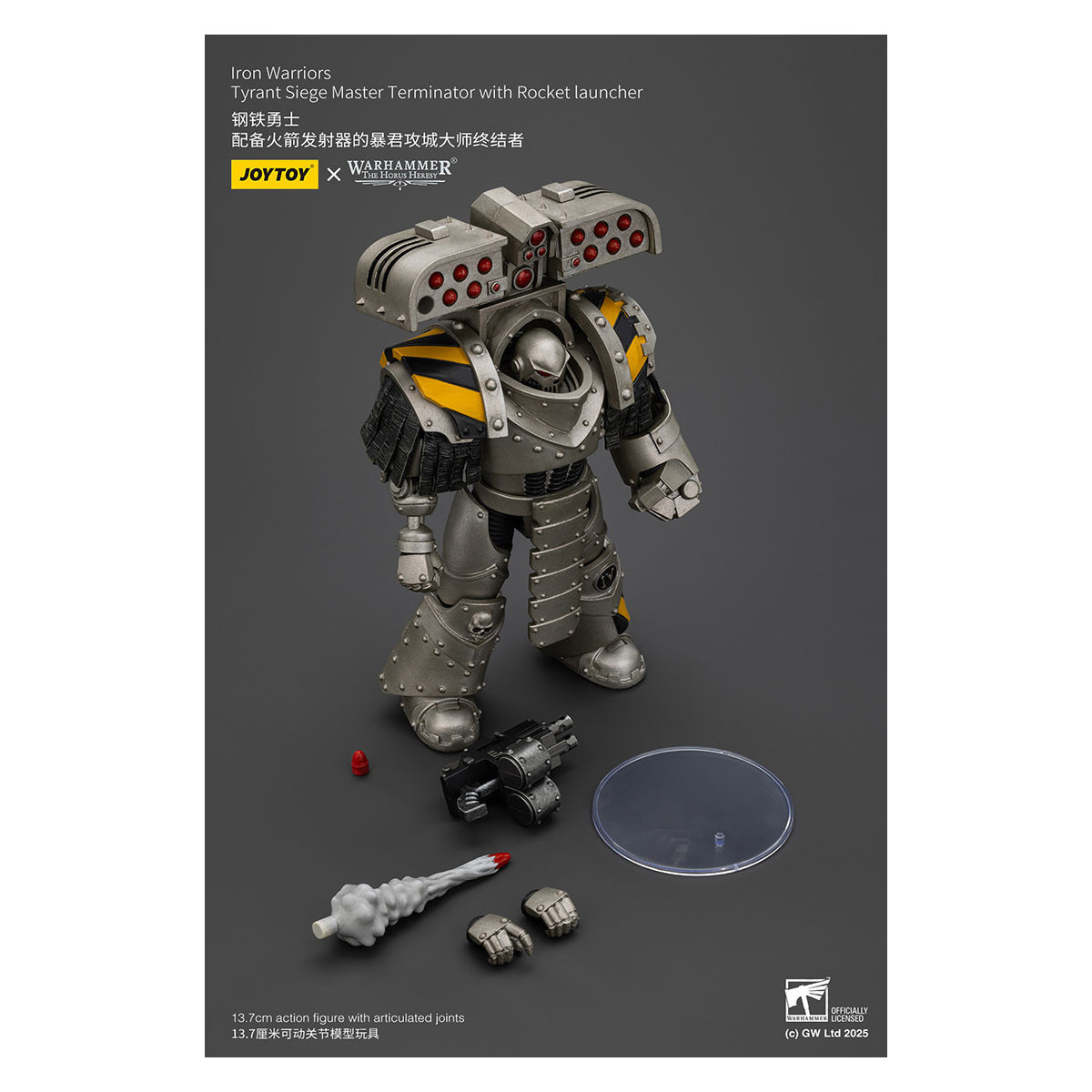 Joytoy - Warhammer - Iron Warriors Tyrant Siege Terminator Squad - Siege Master Terminator con Lanzacohetes