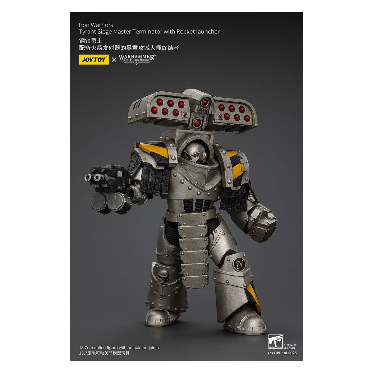 Joytoy - Warhammer - Iron Warriors Tyrant Siege Terminator Squad - Siege Master Terminator con Lanzacohetes