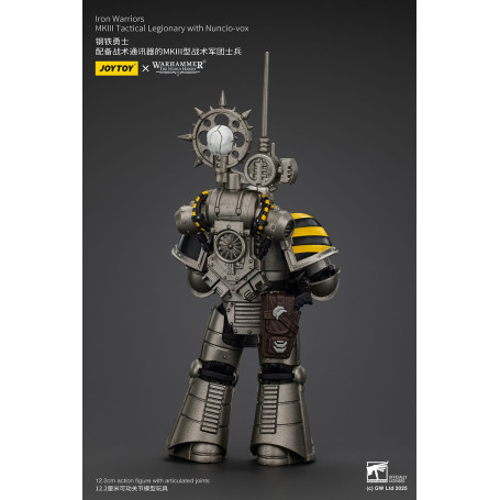 Joytoy - Warhammer - Escuadra Táctica Guerreros de Hierro Mk III - Legionario Táctico Mk III con Nuncio-vox