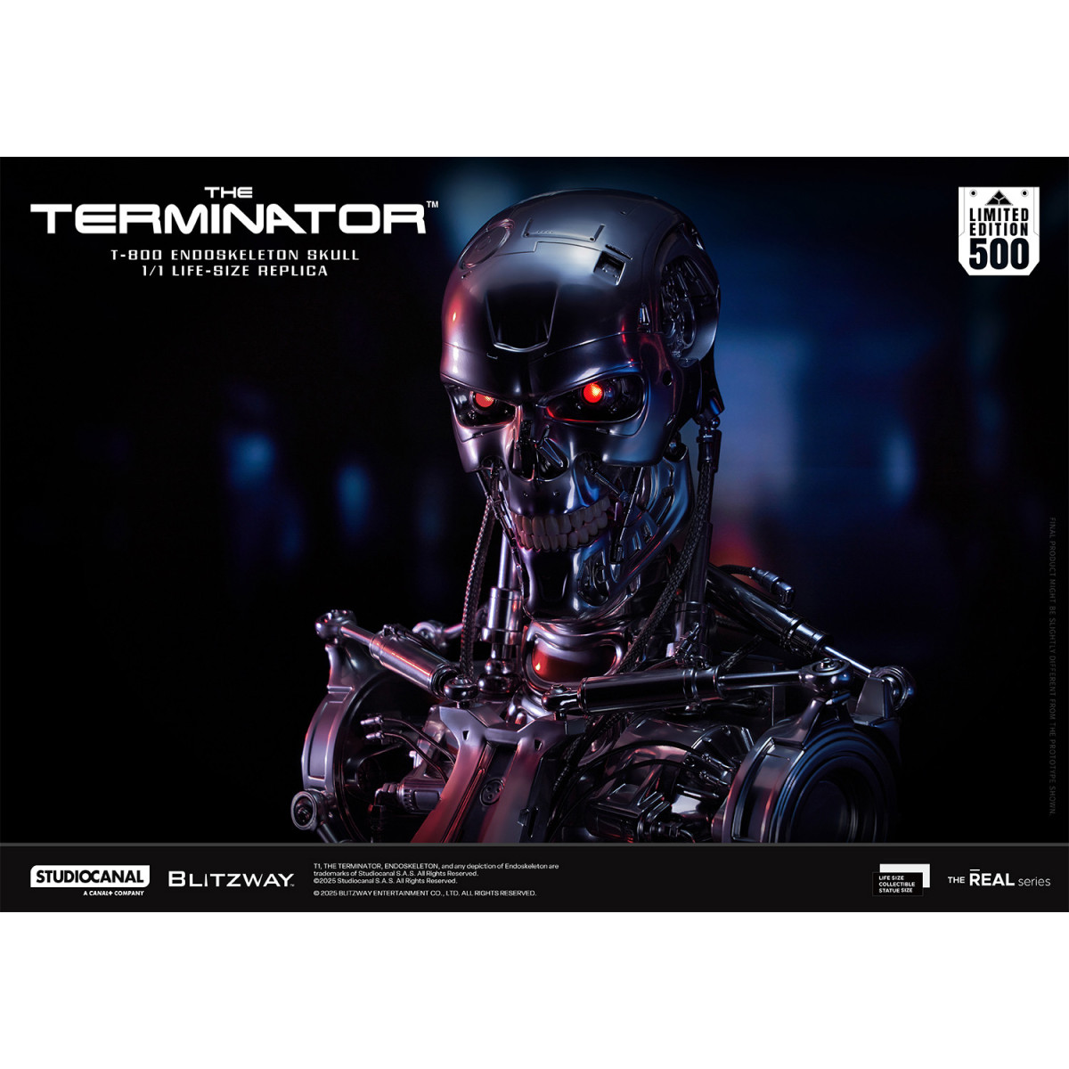 Blitzway - T800 Cráneo Endoesqueleto 1/1 Tamaño Natural - The Terminator