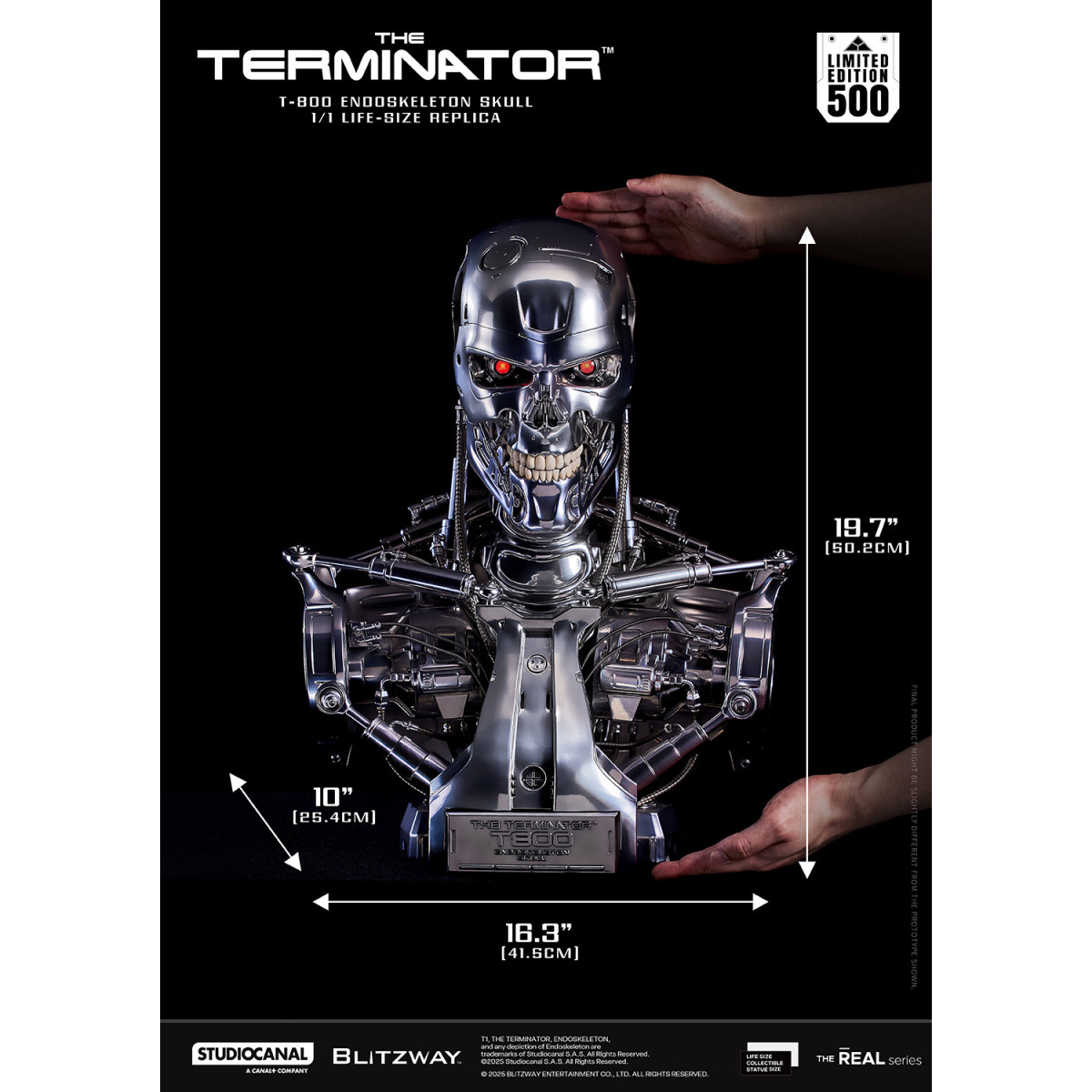 Blitzway - T800 Cráneo Endoesqueleto 1/1 Tamaño Natural - The Terminator
