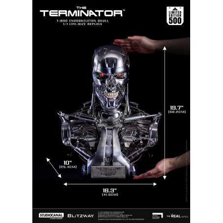 Blitzway - T800 Cráneo Endoesqueleto 1/1 Tamaño Natural - The Terminator