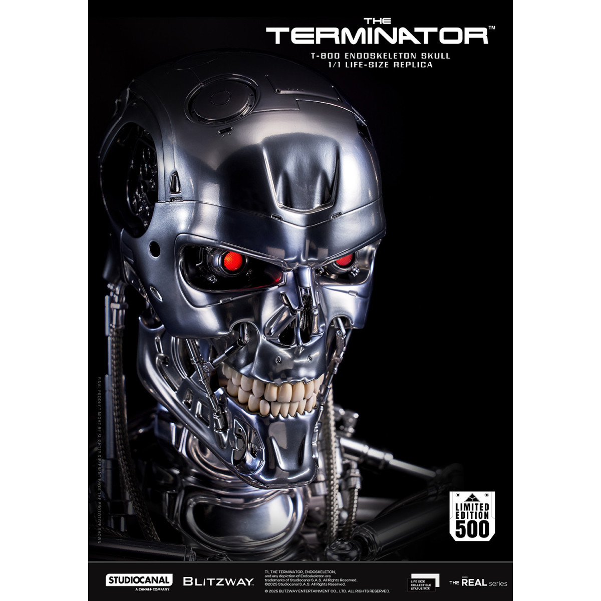 Blitzway - T800 Cráneo Endoesqueleto 1/1 Tamaño Natural - The Terminator