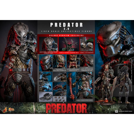 Hot Toys - Predator 2.0 Versión Deluxe - Cazador de la Jungla