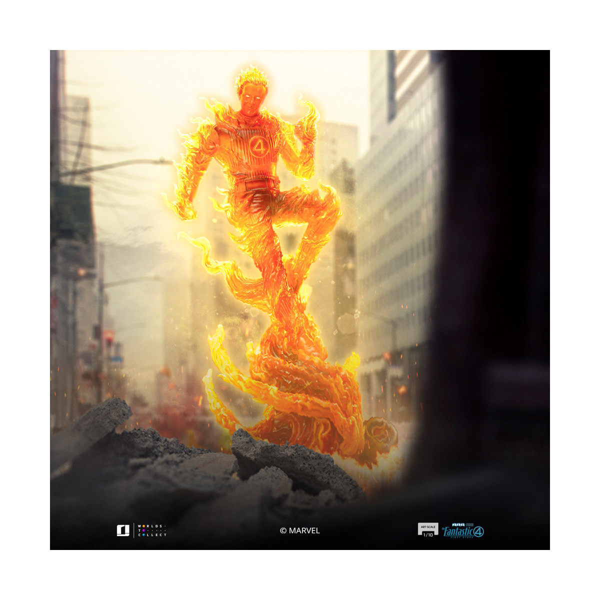 Iron Studios - Marvel Fantastic 4 - Antorcha Humana Johnny Storm Escala Arte Escala 1/10