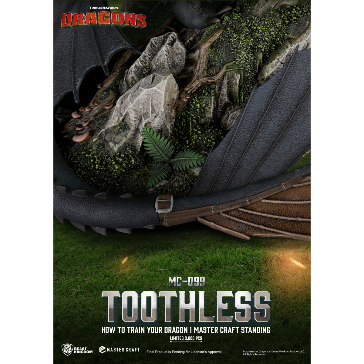 Beast Kingdom - Cómo entrenar a tu dragón 1 - Mastercraft Standing Toothless - Desdentao