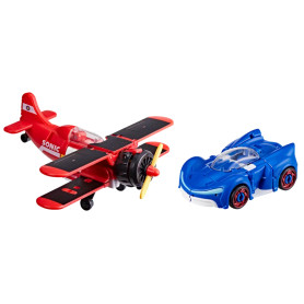 Hasbro - Transformers Colaborativo Sonic the Hedgehog x Transformers - Cola de Ala y Booster Azul