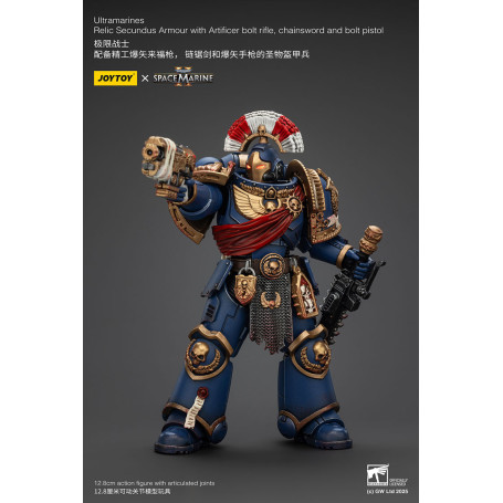 JoyToy - Marines Espaciales II - Ultramarines Relic Secundus Armadura con Artificer Bolt Rifle Chainsword y Bolt Pistol 1/18