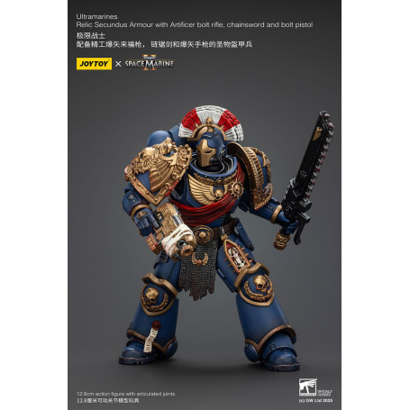 JoyToy - Marines Espaciales II - Ultramarines Relic Secundus Armadura con Artificer Bolt Rifle Chainsword y Bolt Pistol 1/18