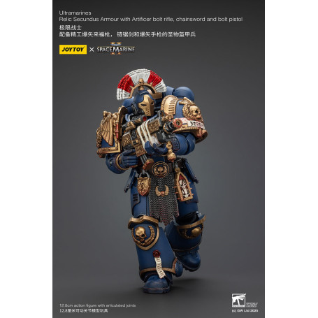 JoyToy - Marines Espaciales II - Ultramarines Relic Secundus Armadura con Artificer Bolt Rifle Chainsword y Bolt Pistol 1/18
