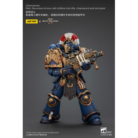 JoyToy - Marines Espaciales II - Ultramarines Relic Secundus Armadura con Artificer Bolt Rifle Chainsword y Bolt Pistol 1/18