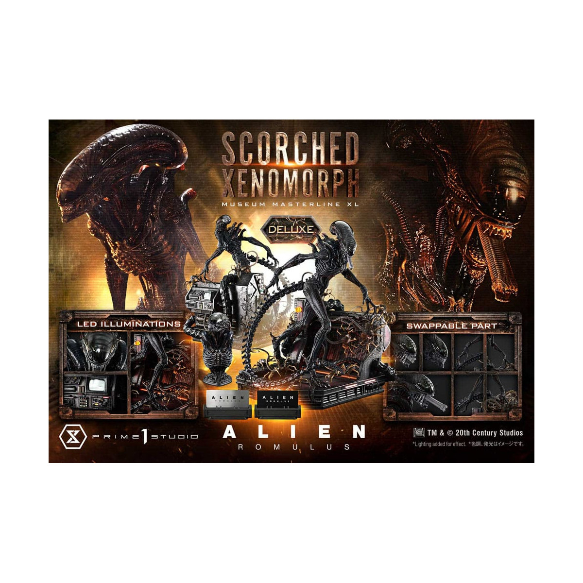 Prime 1 Studio - Scorched Xenomorph Deluxe Version 1/3 - Alien: Museo Romulus Masterline XL