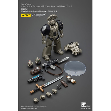 Joytoy - Warhammer - Iron Warriors MKVI Sargento Táctico con Espada de Poder y Pistola de Plasma