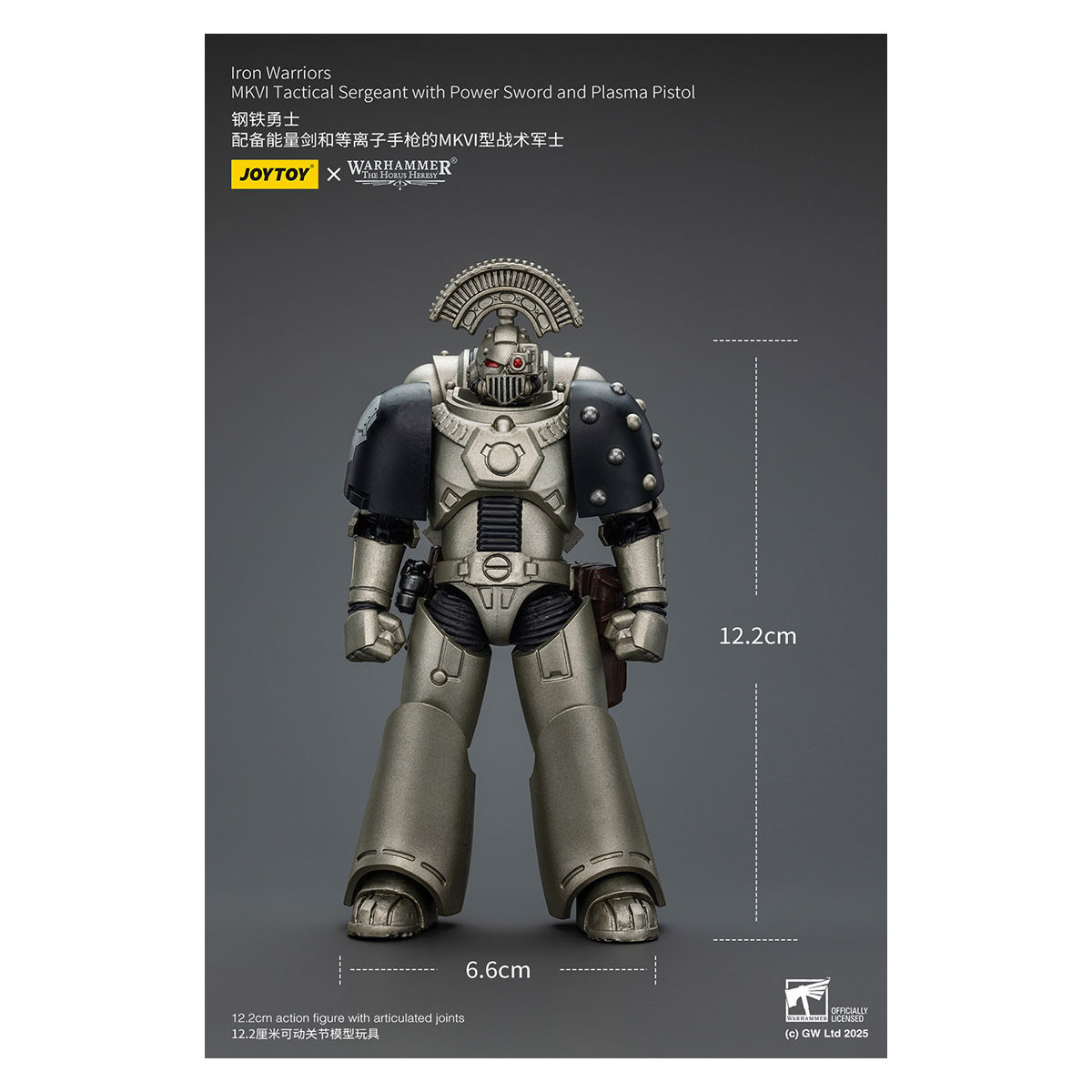 Joytoy - Warhammer - Iron Warriors MKVI Sargento Táctico con Espada de Poder y Pistola de Plasma