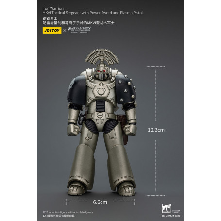 Joytoy - Warhammer - Iron Warriors MKVI Sargento Táctico con Espada de Poder y Pistola de Plasma