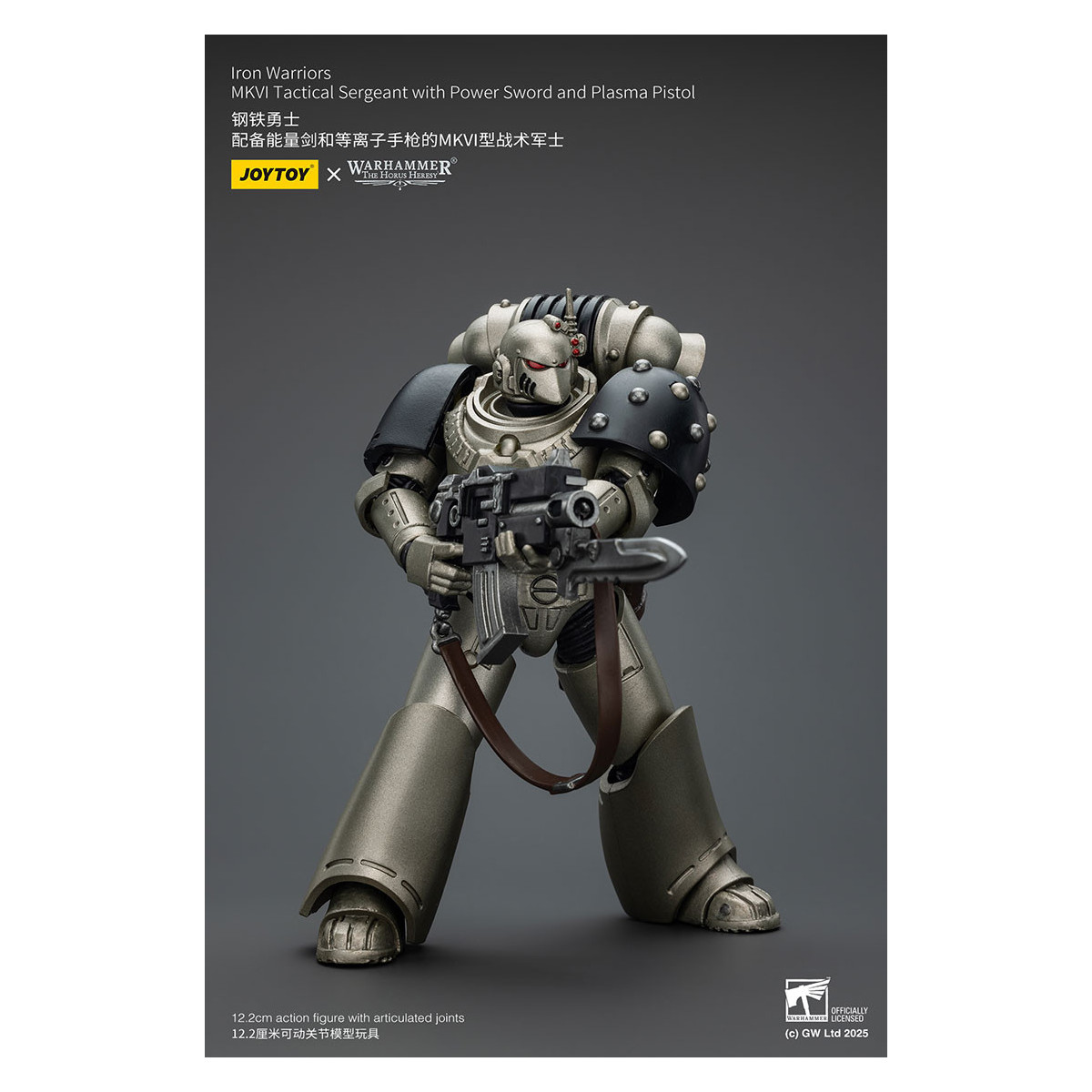 Joytoy - Warhammer - Iron Warriors MKVI Sargento Táctico con Espada de Poder y Pistola de Plasma