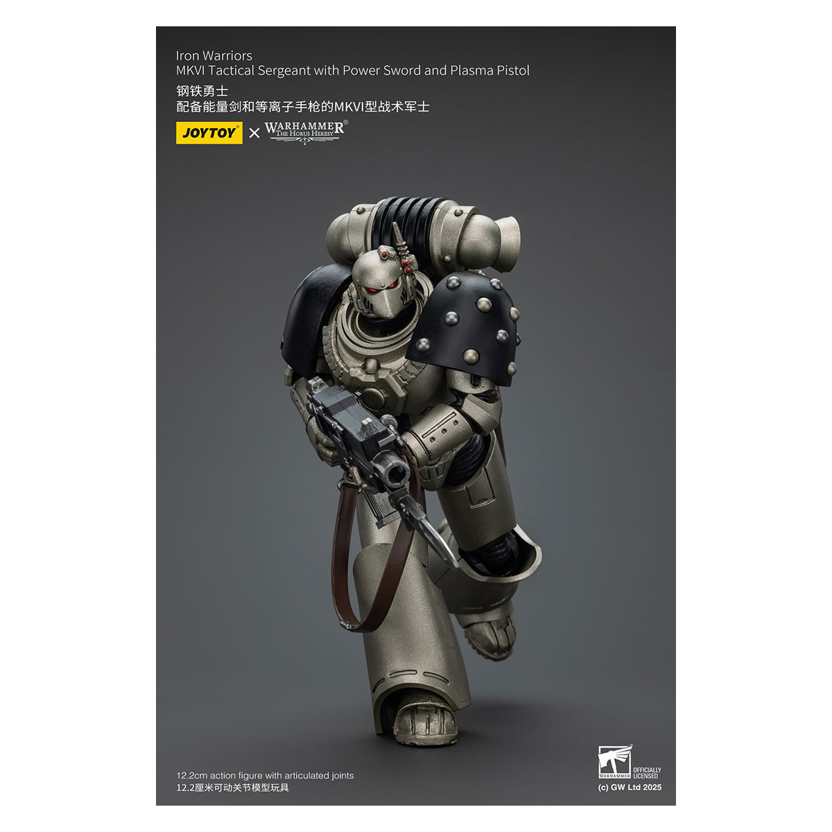Joytoy - Warhammer - Iron Warriors MKVI Sargento Táctico con Espada de Poder y Pistola de Plasma