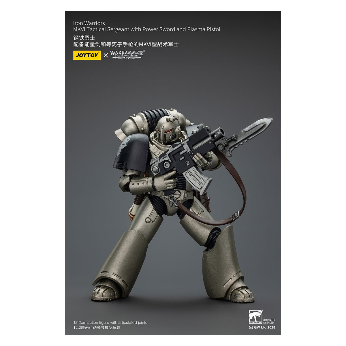 Joytoy - Warhammer - Iron Warriors MKVI Sargento Táctico con Espada de Poder y Pistola de Plasma
