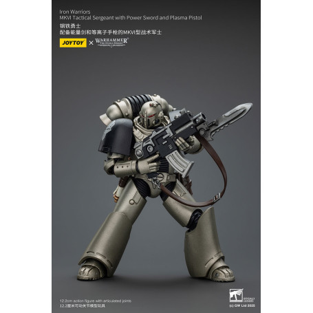 Joytoy - Warhammer - Iron Warriors MKVI Sargento Táctico con Espada de Poder y Pistola de Plasma