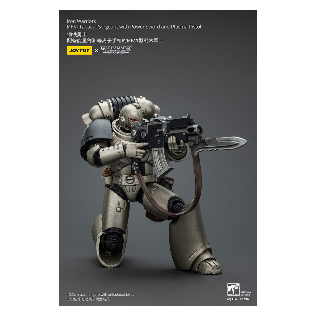 Joytoy - Warhammer - Iron Warriors MKVI Sargento Táctico con Espada de Poder y Pistola de Plasma